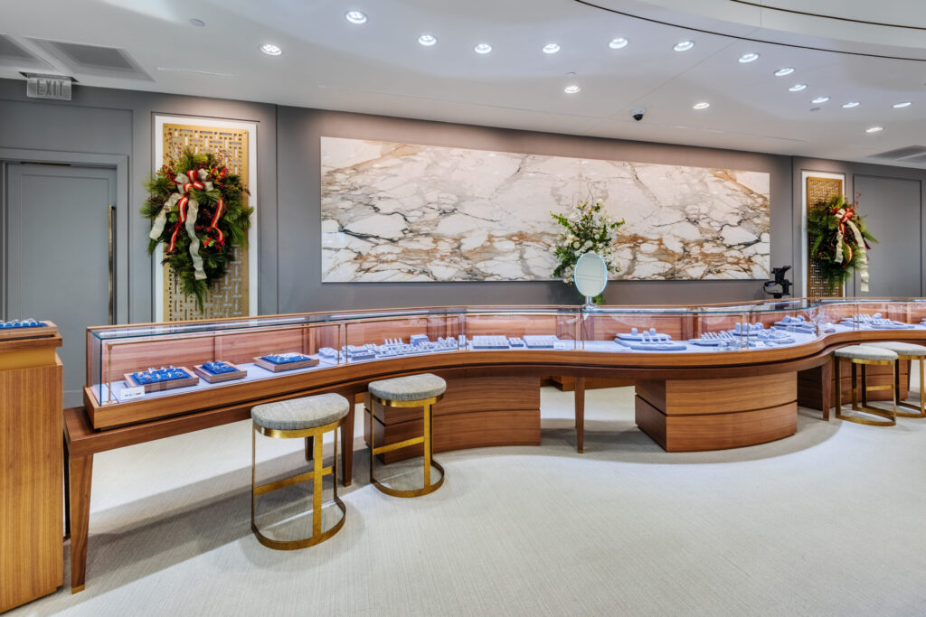 Long Display Case of Jewelry