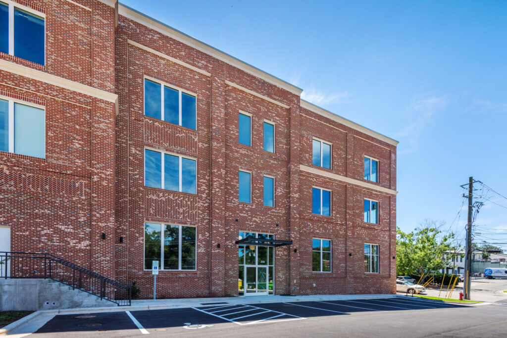 Side View of Brick Building