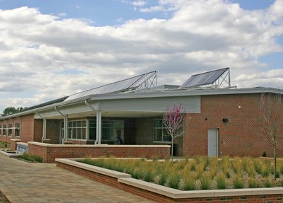 Brick Building, Solar Panels