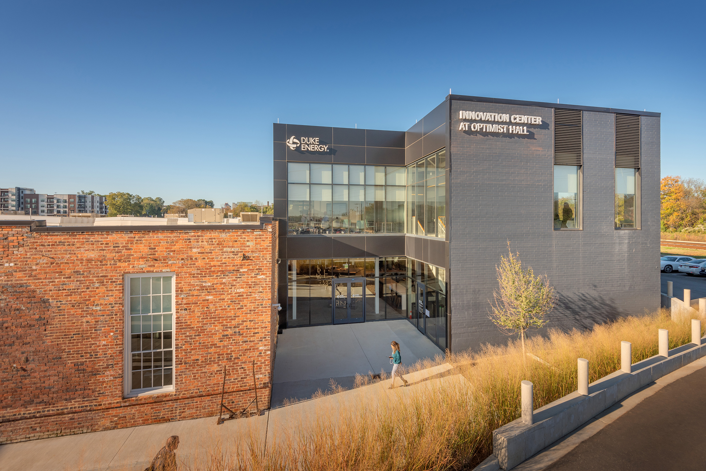 Optimist Hall Duke Energy Charlotte NC Exterior Glass Wall