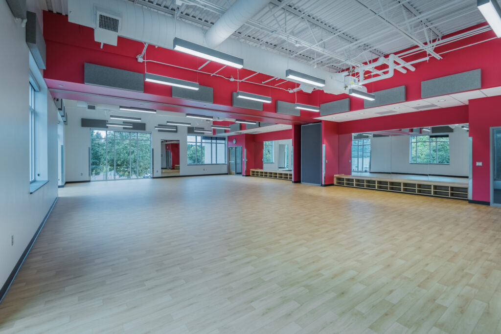Apex Senior Center Large Workout Room with Cubbies and Large Wall Mirrors