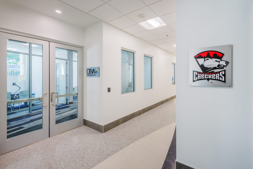 Bojangles Ovens Link Facility Charlotte Regional Visitors Authority Office Entrance Doors