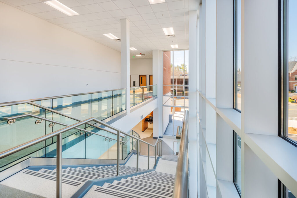 Two-Story Lobby Staircase