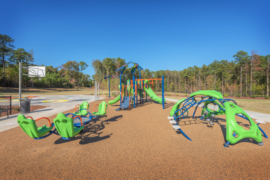 Barton Pond Elementary School Larger Playground with Jungle Gym and Slide