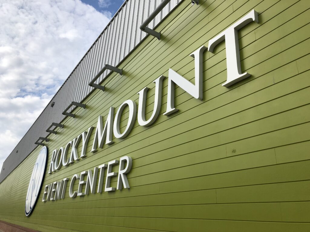 Rocky Mount Event Center Green Sign