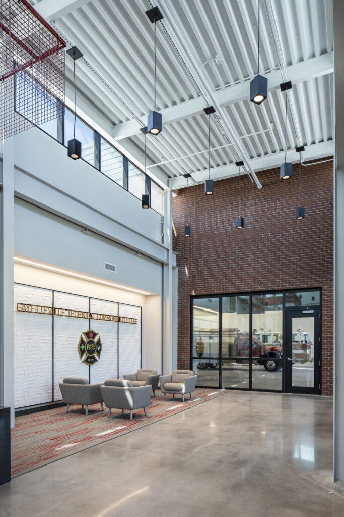Two-Story Lobby with Seating Area