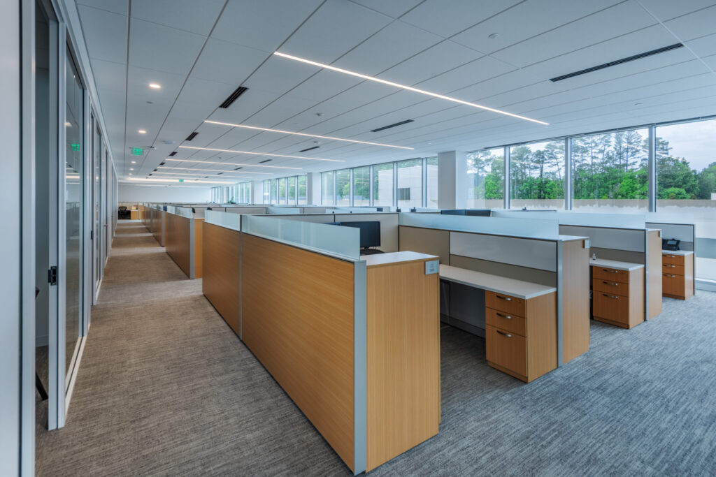 Glenlake Seven Martin Marietta Headquarters Open Office Space with Half-Height Cubicles