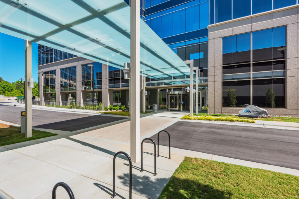 Glenlake Seven Martin Marietta Headquarters Covered Walkway at Front Entrance