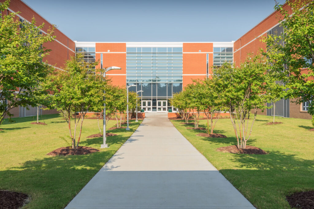 Walkway to Entrance of School