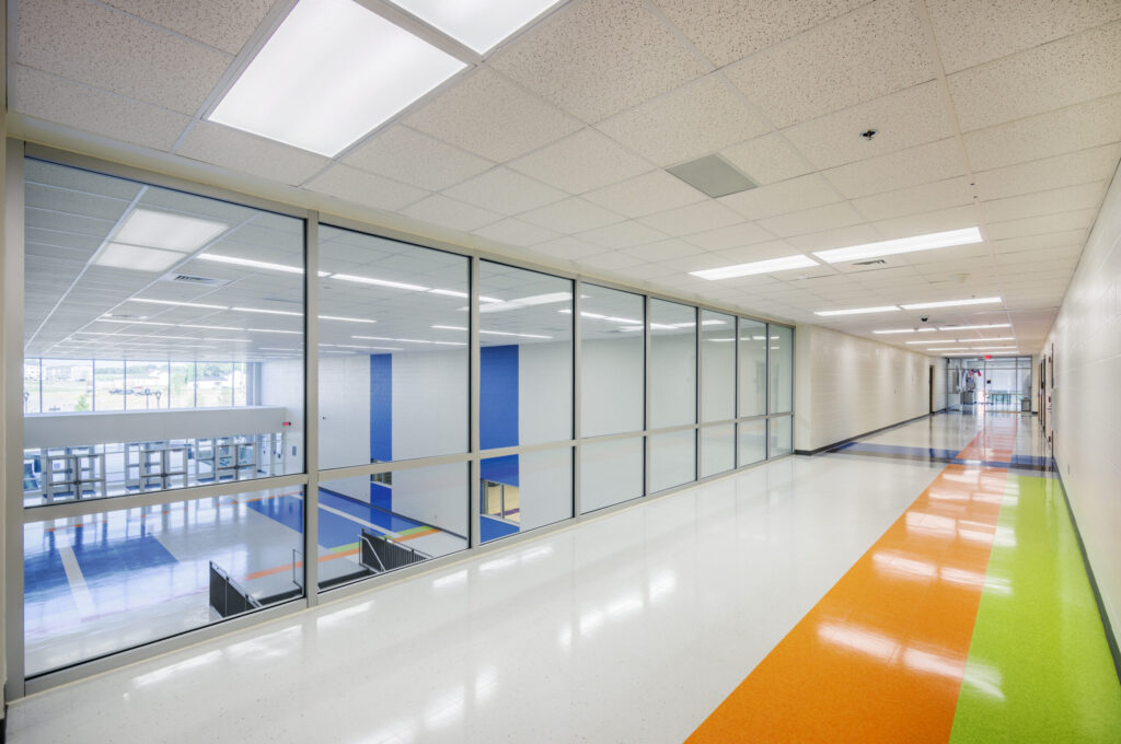 Hallway Windows into Gymnasium