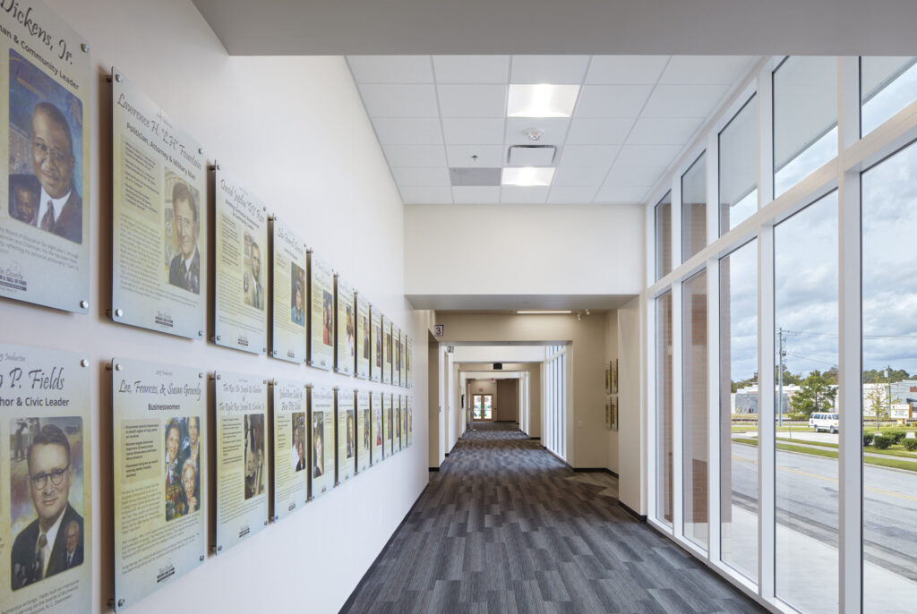 Rocky Mount Event Center Decorated Hallway with Community Leaders