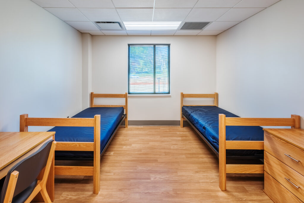 Two Single Dorm Beds