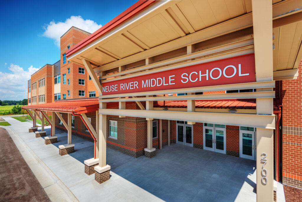 Neuse River Middle School Front Covered Entrance