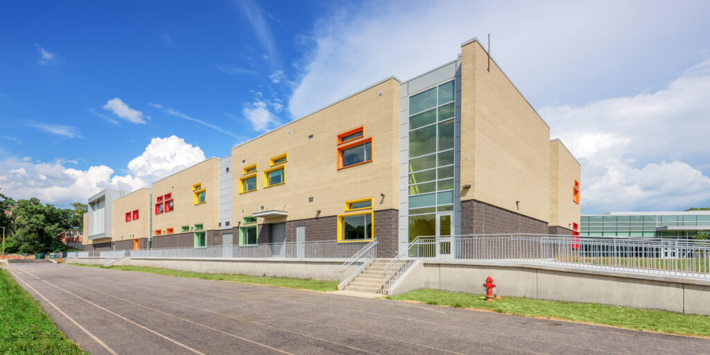 Asheville Middle School Back Exterior Classrooms K-12 education