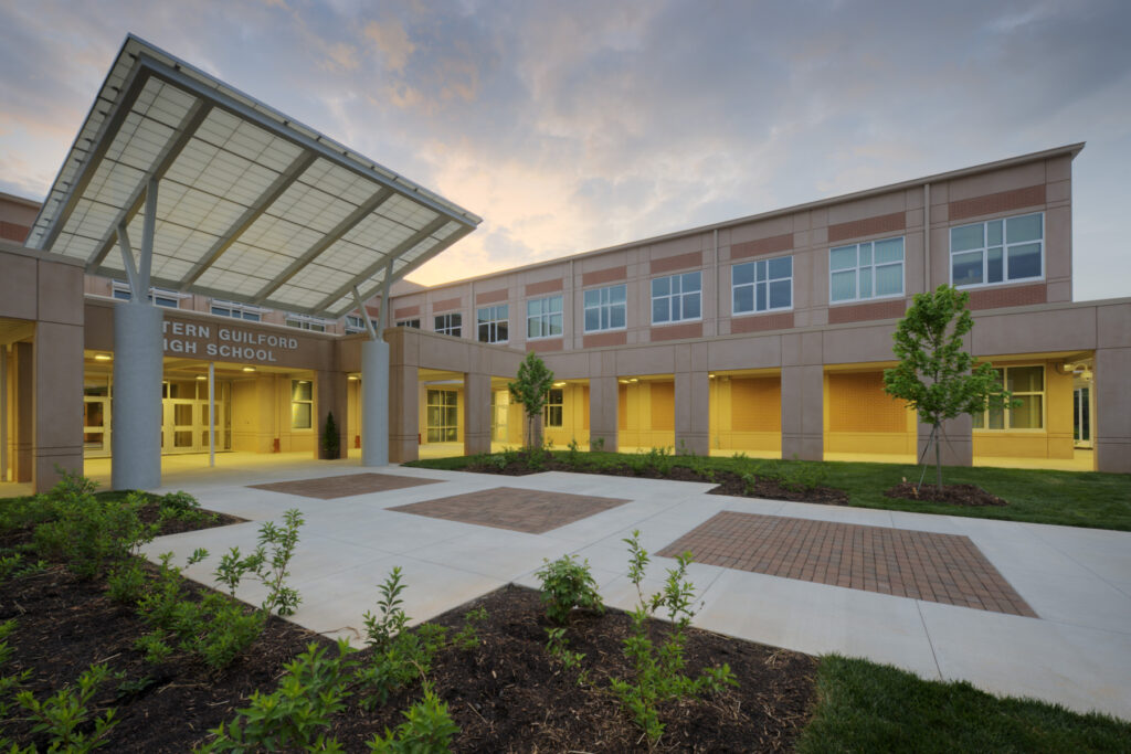 ern Guilford HS Exterior Sunset