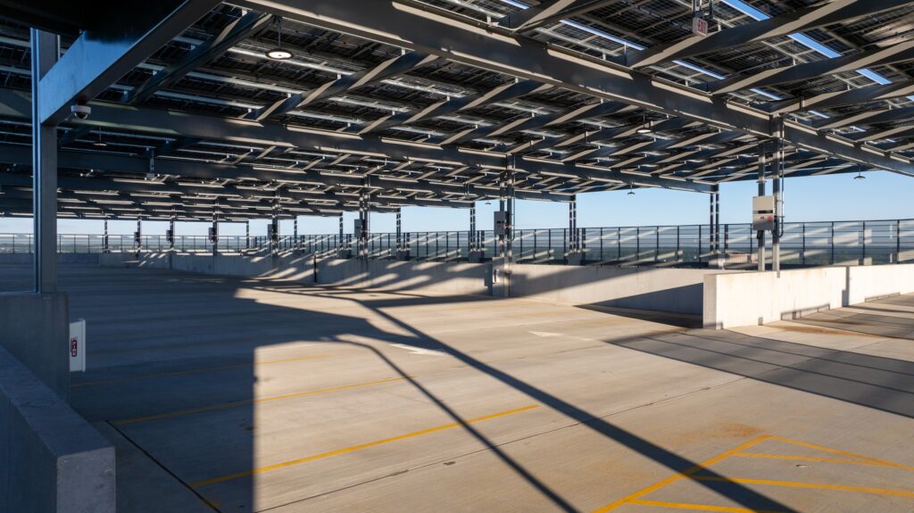 Parking deck at the NC DHHS Headquarters campus.
