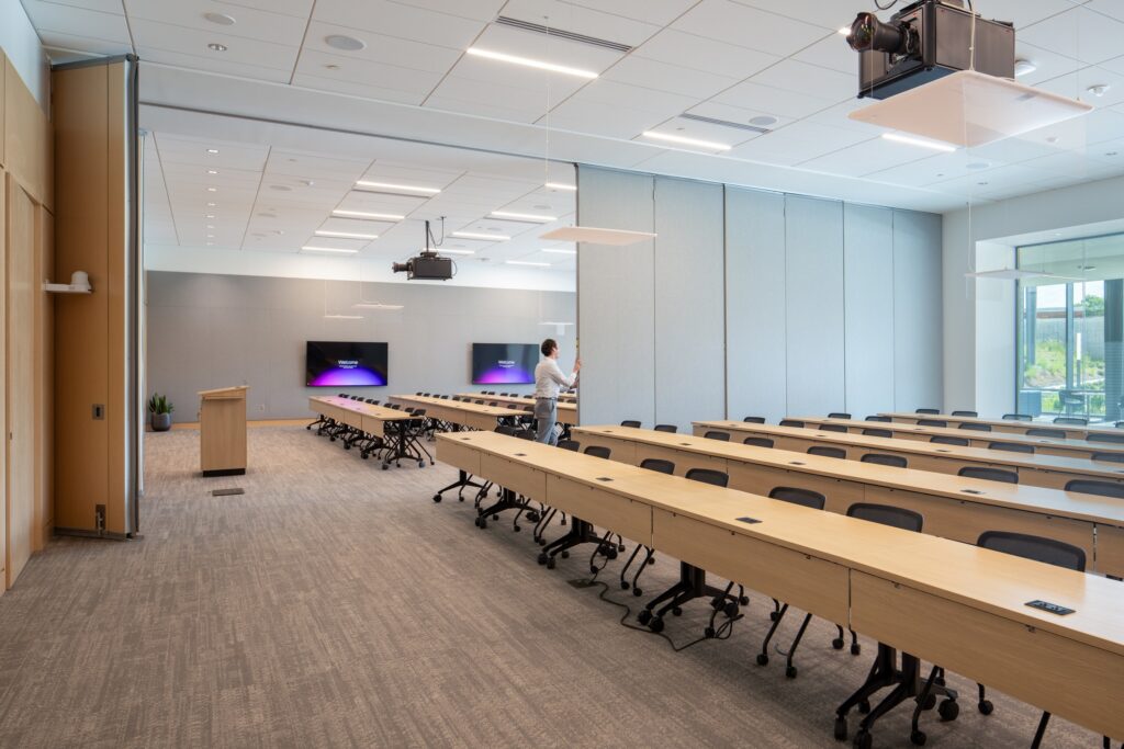 Conference and training room inside the NC DHHS Headquarters.
