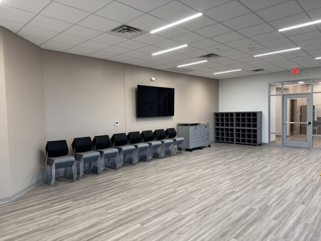 Community meeting room inside the Manteo Youth Center.