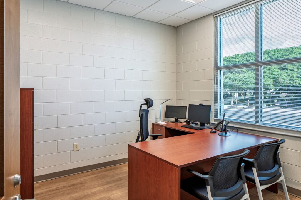 Office Desk and Computer Monitors