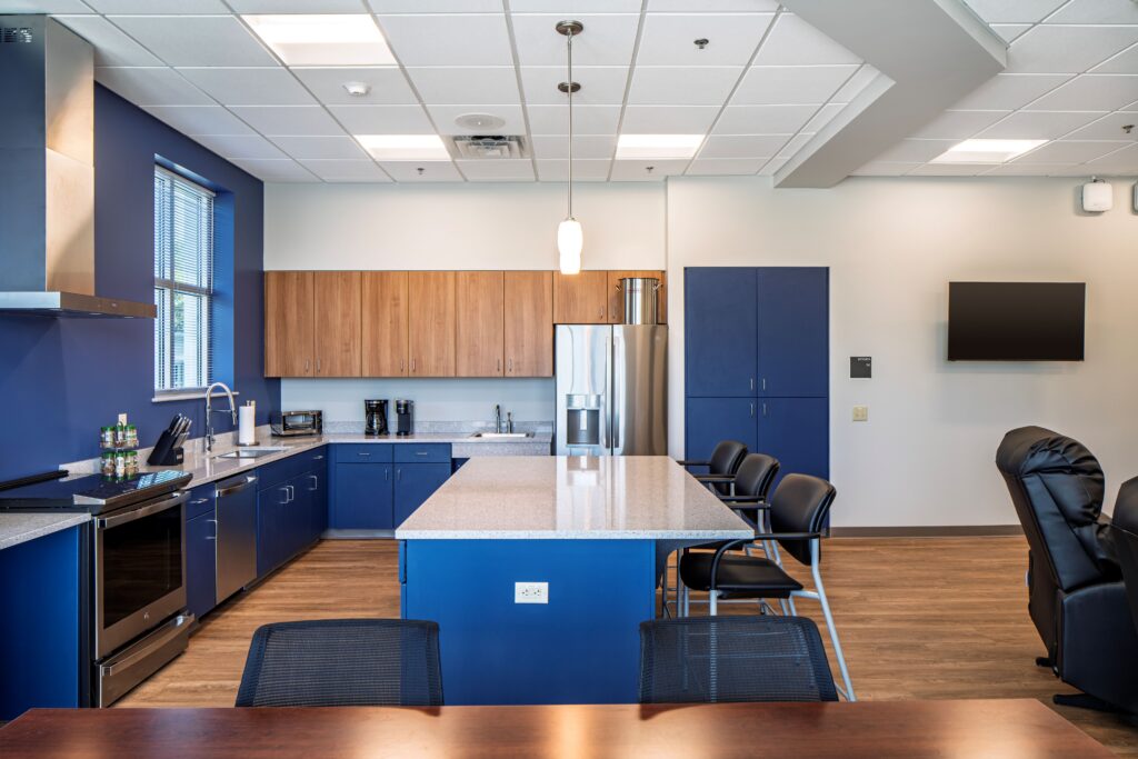 Kitchen and dining area for EMS personnel.