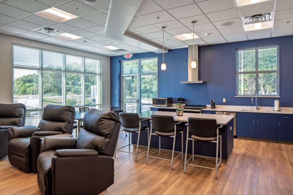 Kitchen and Living Room Shared living area inside EMS #9 Kitty Hawk.