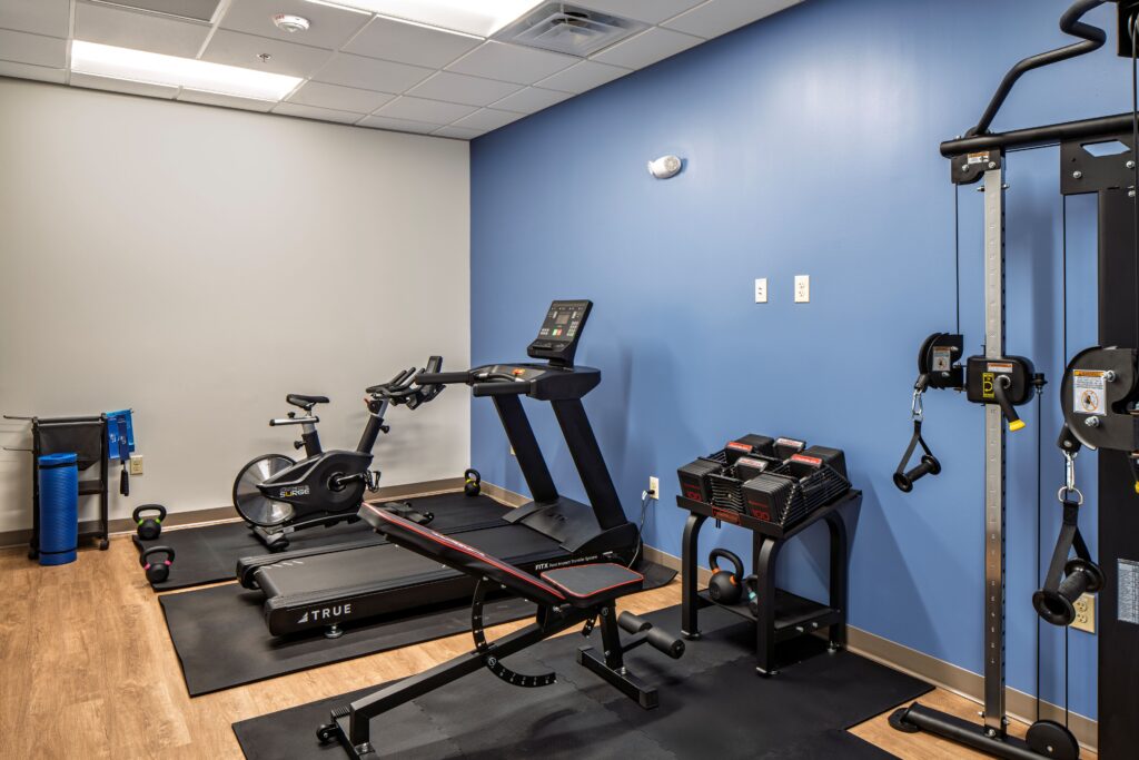 Fitness Equipment Fitness area for emergency medical personnel.