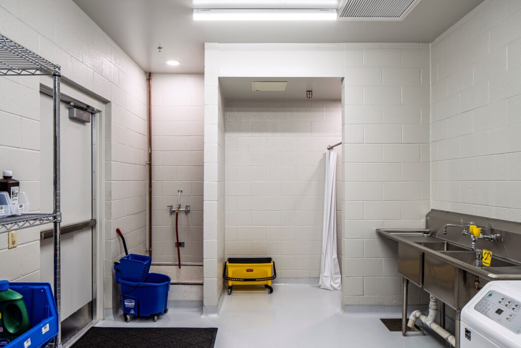 Utility room supporting station operations.