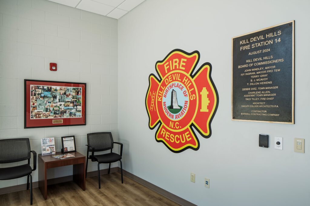 Fire department display inside EMS #1 and Kill Devil Hills Fire Station #14.