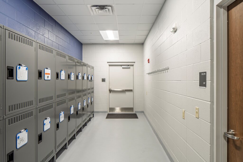 Locker room inside EMS #1 and Kill Devil Hills Fire Station #14.