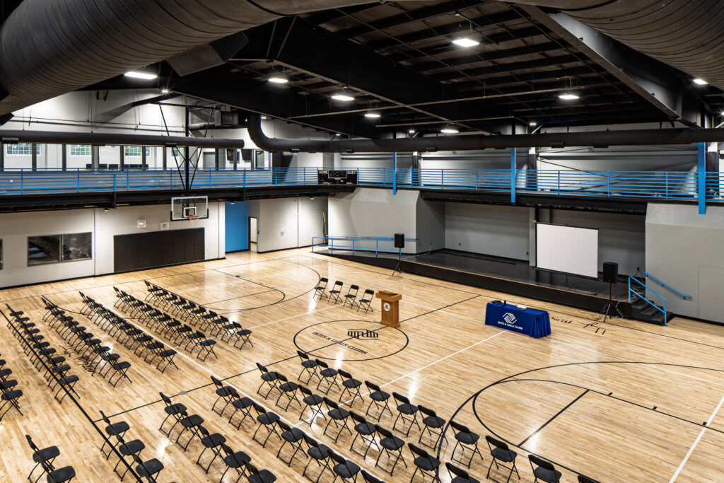Gymnasium inside Boys and Girls Club community center
