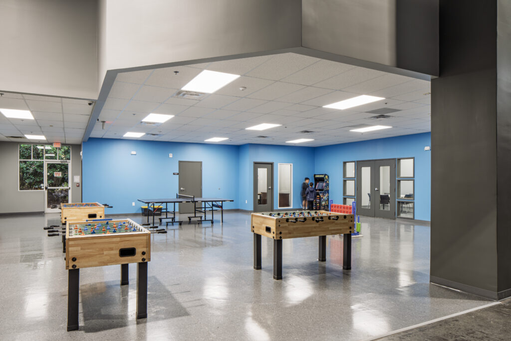 Recreation room at Boys and Girls Club