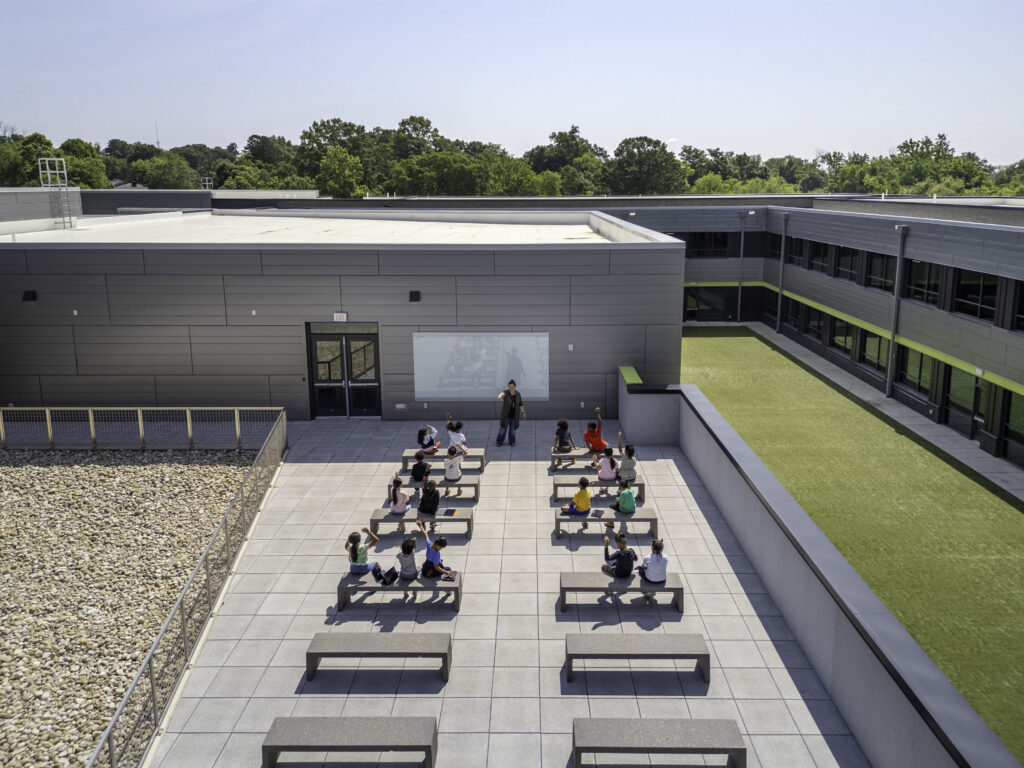 Outdoor school courtyard