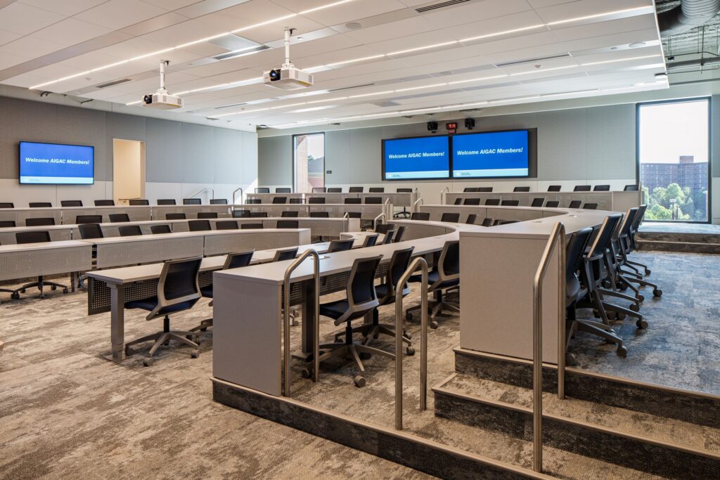 Classroom at the UNC Kenan-Flagler Business School in Chapel Hill, NC